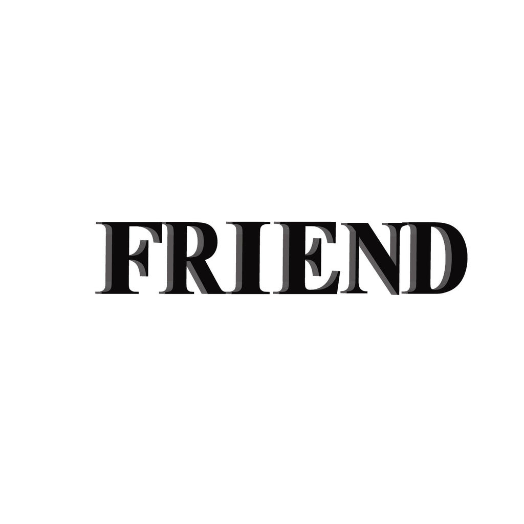 "FRIEND" Black Engineered Wood Wall Art Cutout, Ready to Hang Home Decor Kafalo
