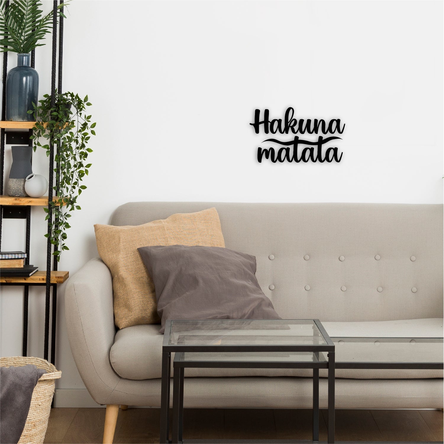 "Hakuna Matata" Black MDF Engineered Wooden Wall Art/Hanging Cutout for Home Decor Kafalo