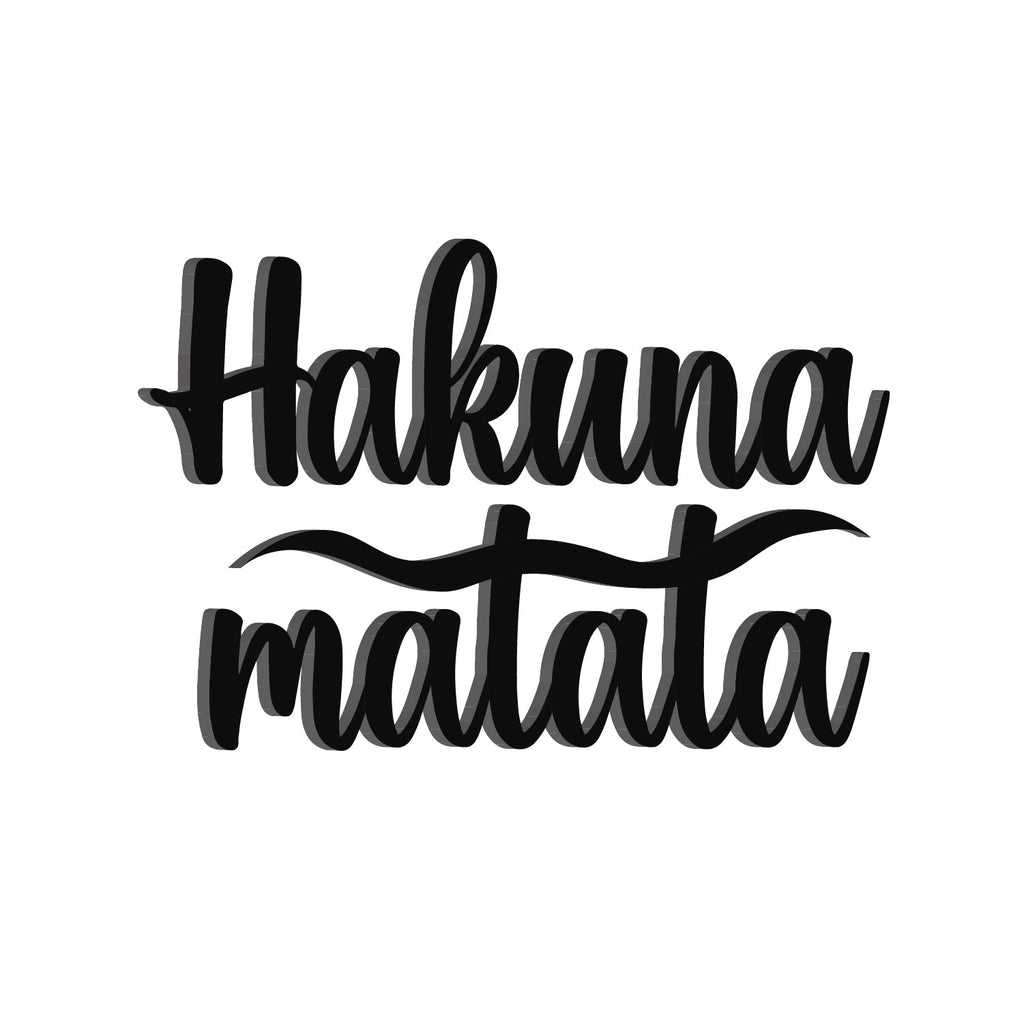 "Hakuna Matata" Black MDF Engineered Wooden Wall Art/Hanging Cutout for Home Decor Kafalo