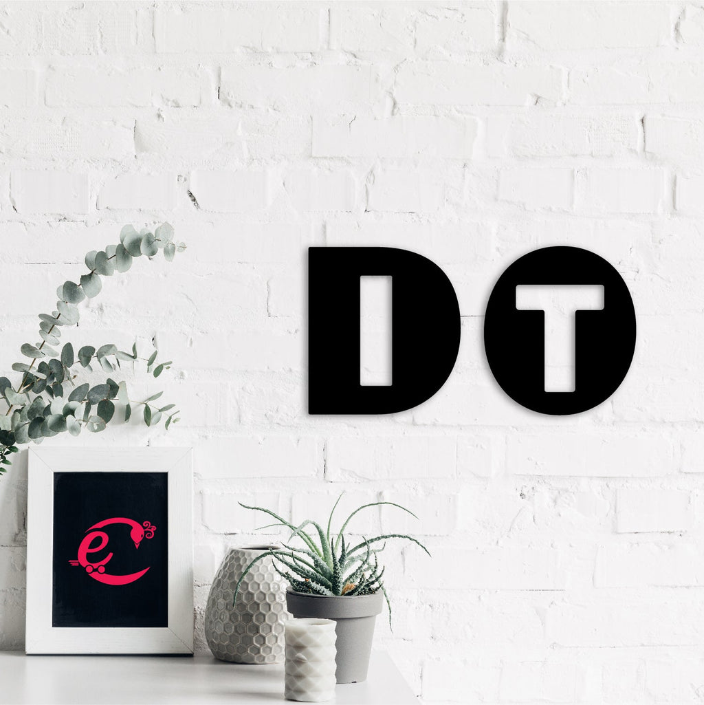 Do It Black Engineered Wood Wall Art Cutout, Ready To Hang Home Decor Kafalo