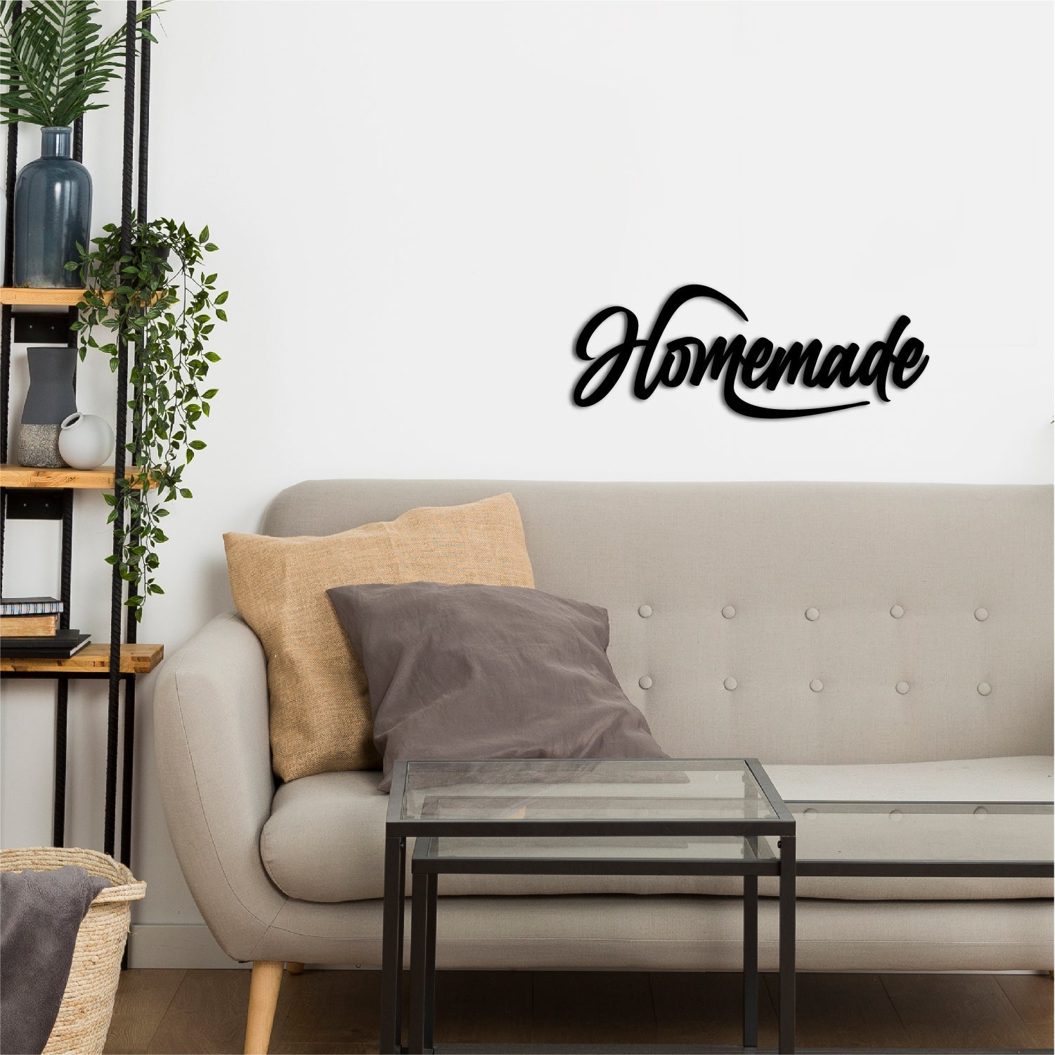 "Homemade" Black Engineered Wood Wall Art Cutout, Ready to Hang Home Decor Kafalo