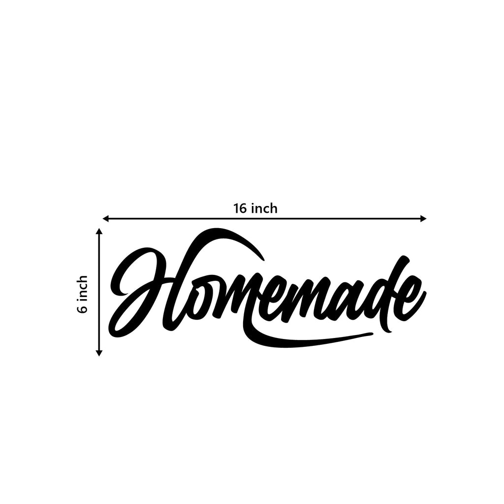 "Homemade" Black Engineered Wood Wall Art Cutout, Ready to Hang Home Decor Kafalo