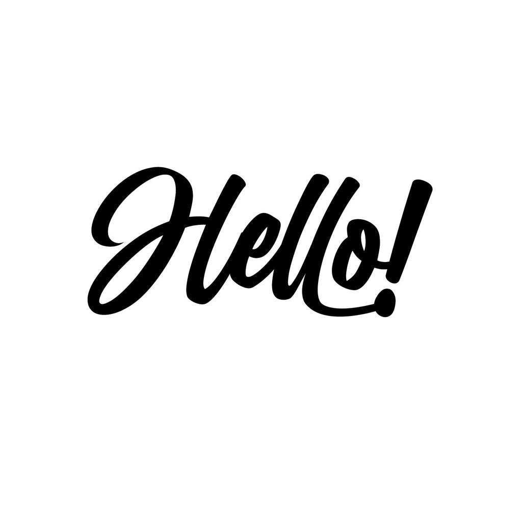 "HELLO!" Black Engineered Wood Wall Art Cutout, Ready to Hang Home Decor Kafalo