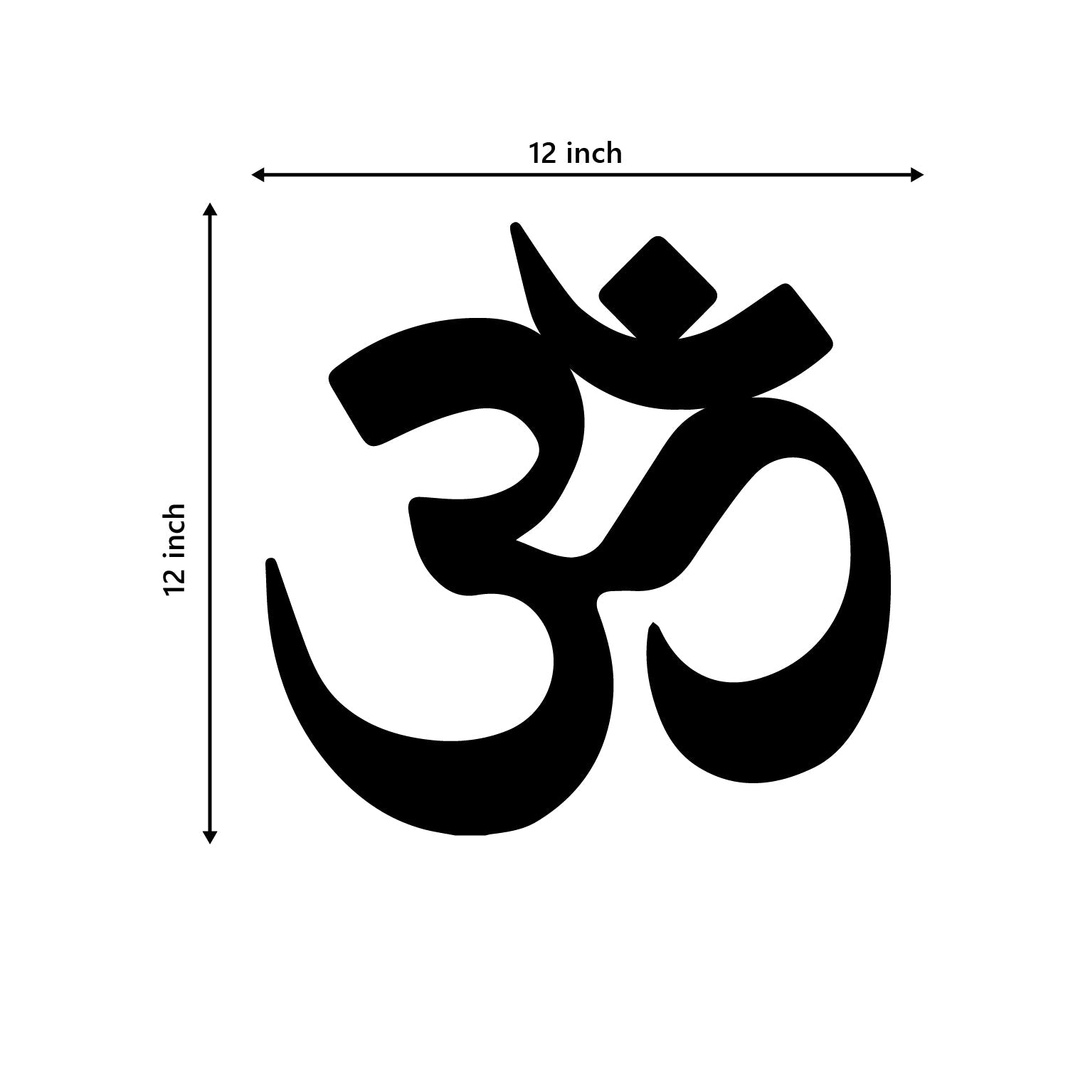 Om Black Engineered Wood Wall Art Cutout, Ready To Hang Home Decor Kafalo