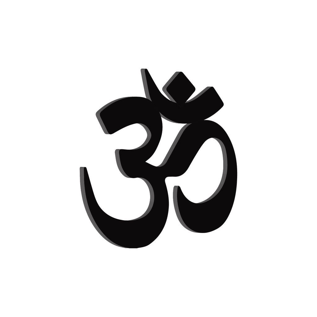 Om Black Engineered Wood Wall Art Cutout, Ready To Hang Home Decor Kafalo