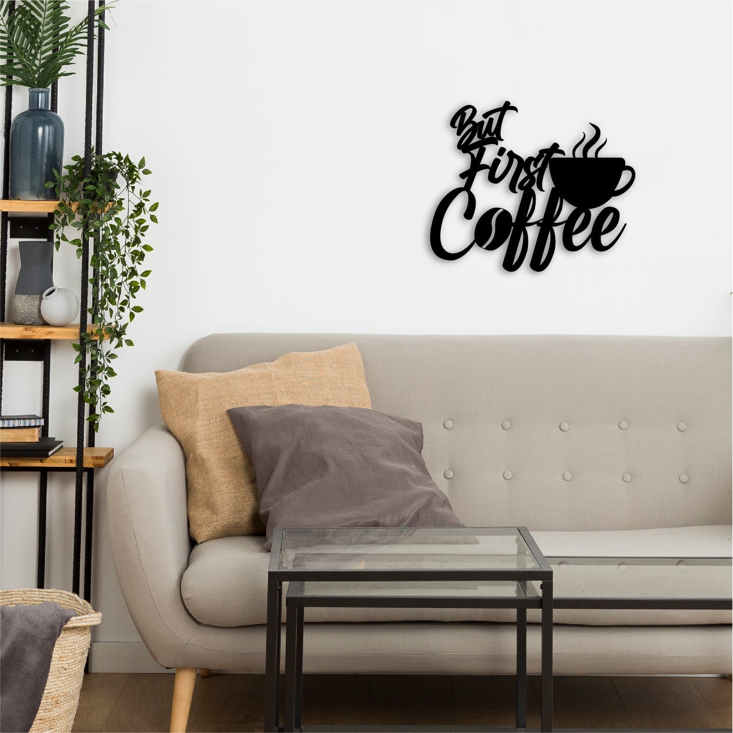 But First Coffee With Mugblack Engineered Wood Wall Art Cutout, Ready To Hang Home Decor Kafalo
