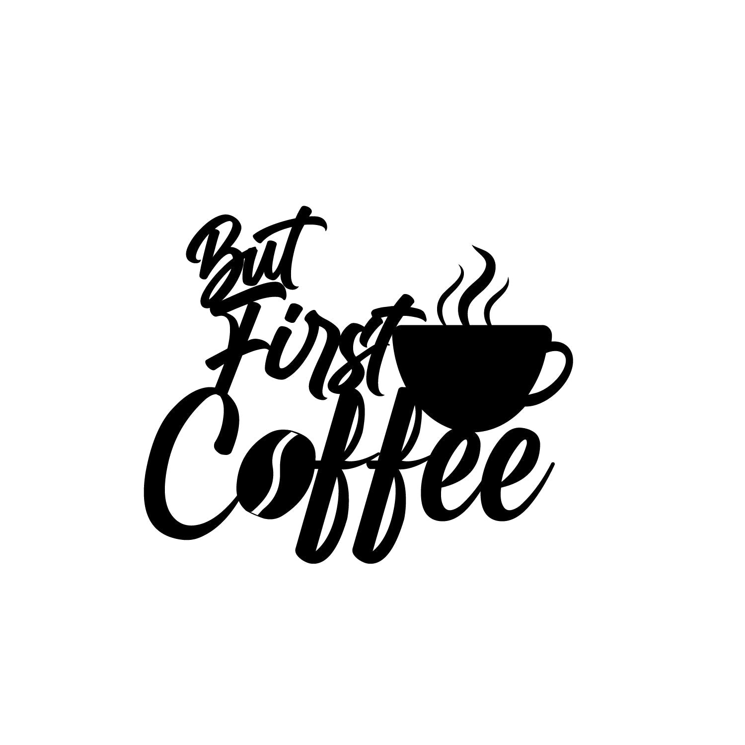 But First Coffee With Mugblack Engineered Wood Wall Art Cutout, Ready To Hang Home Decor Kafalo