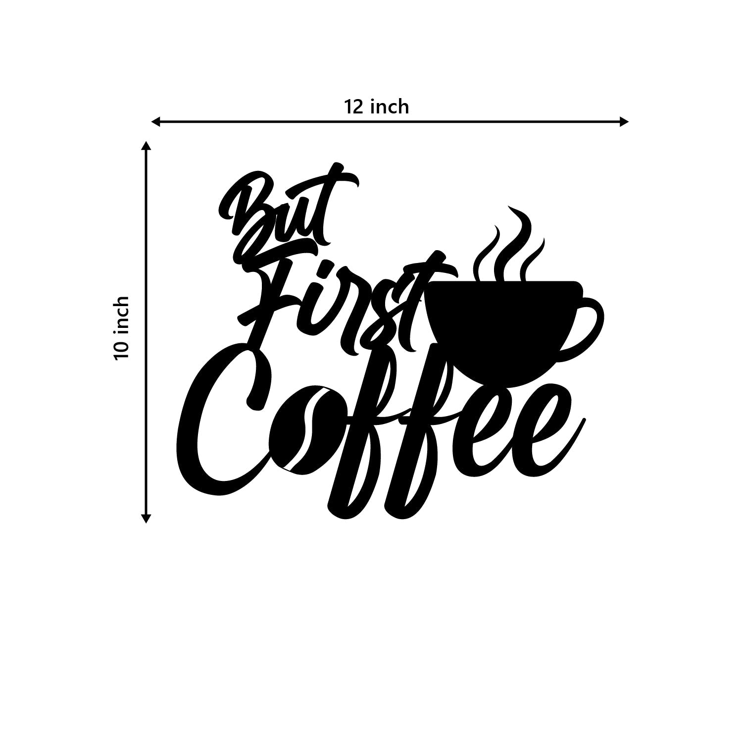 But First Coffee With Mugblack Engineered Wood Wall Art Cutout, Ready To Hang Home Decor Kafalo