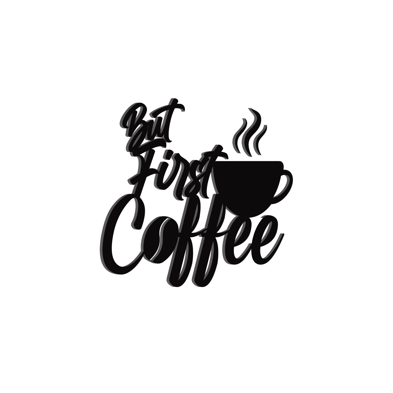 But First Coffee With Mugblack Engineered Wood Wall Art Cutout, Ready To Hang Home Decor Kafalo