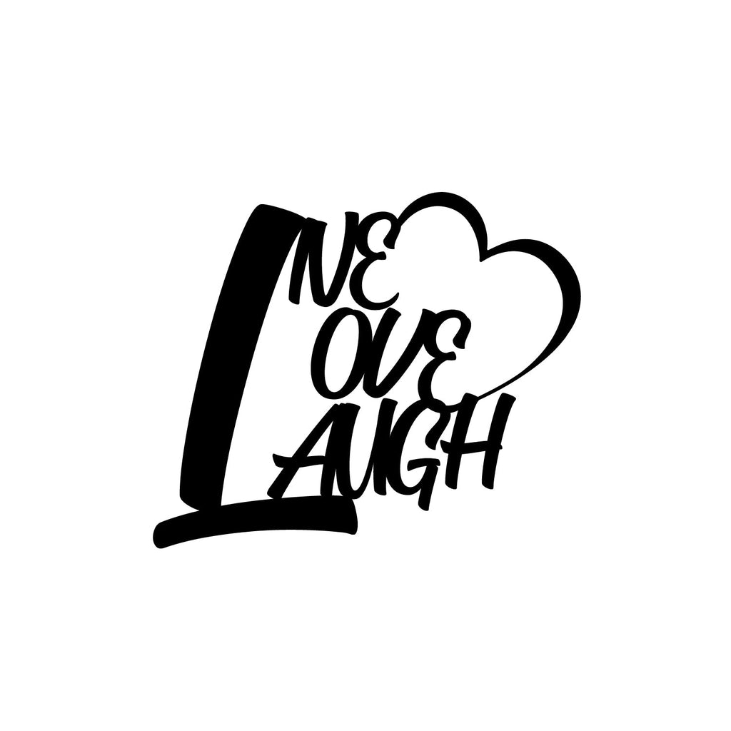 Live Love Laugh With Heart Black Engineered Wood Wall Art Cutout, Ready To Hang Home Decor Kafalo
