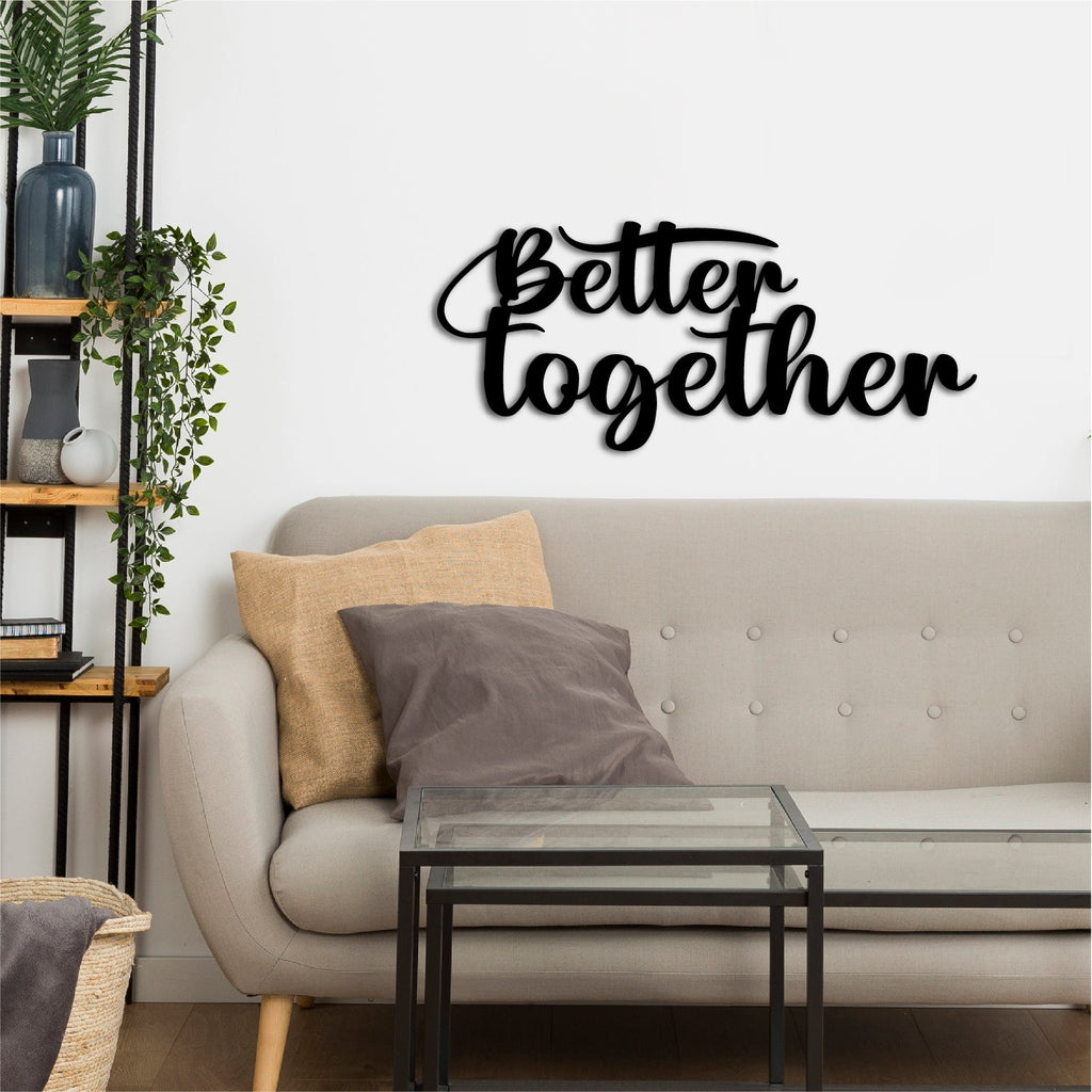 Better Together Black Engineered Wood Wall Art Cutout, Ready To Hang Home Decor Kafalo