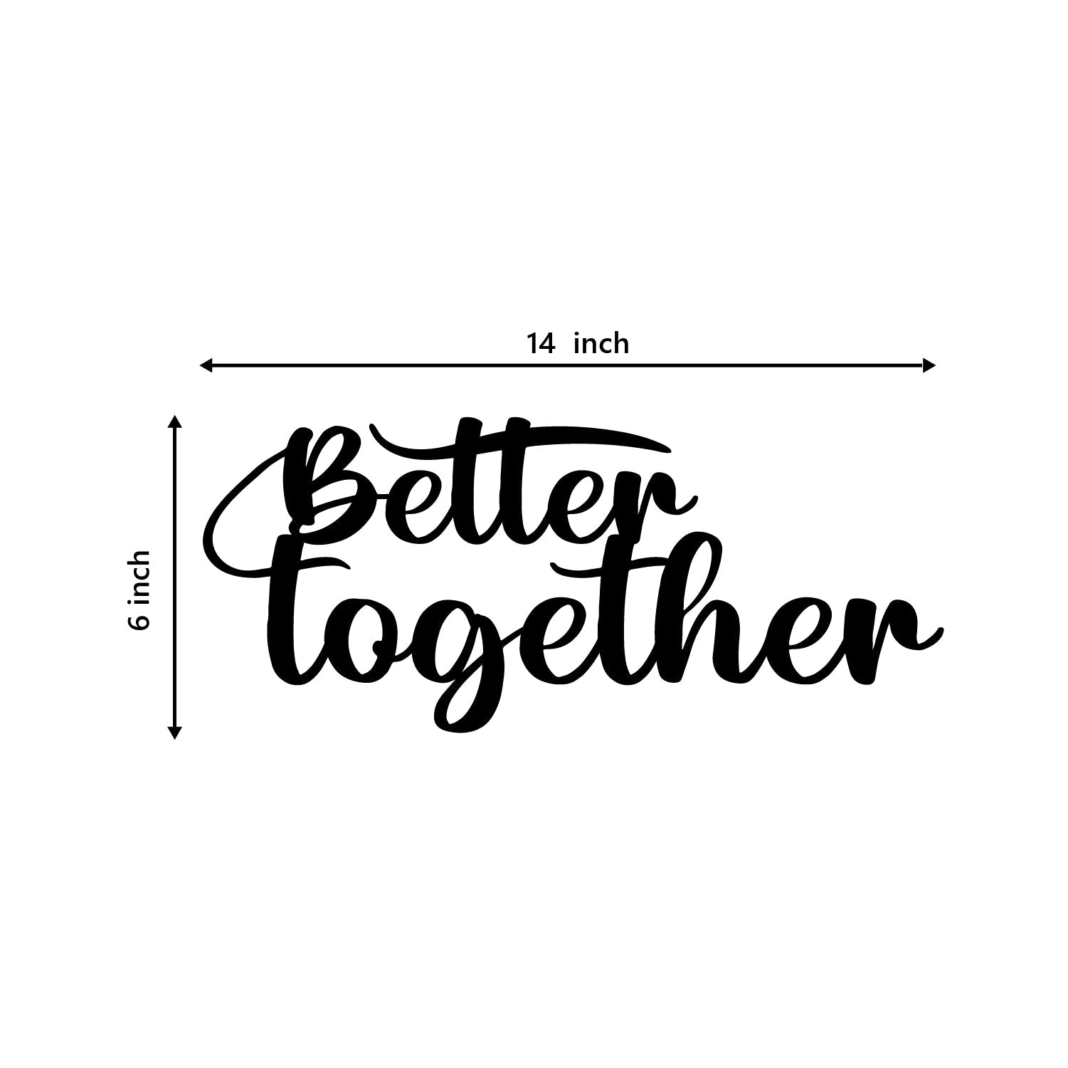 Better Together Black Engineered Wood Wall Art Cutout, Ready To Hang Home Decor Kafalo