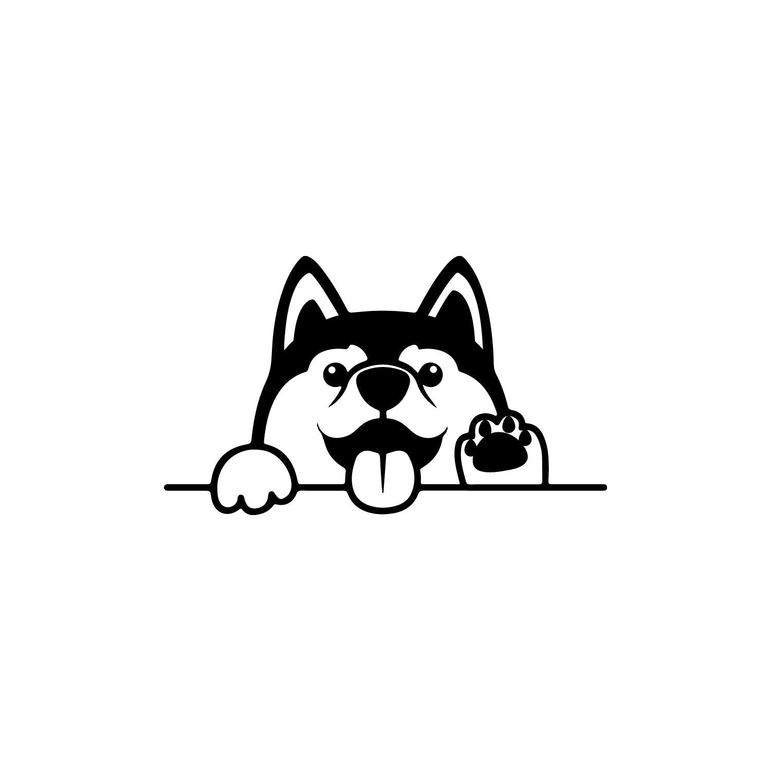 Dog Face Black Engineered Wood Wall Art Cutout, Ready To Hang Home Decor Kafalo