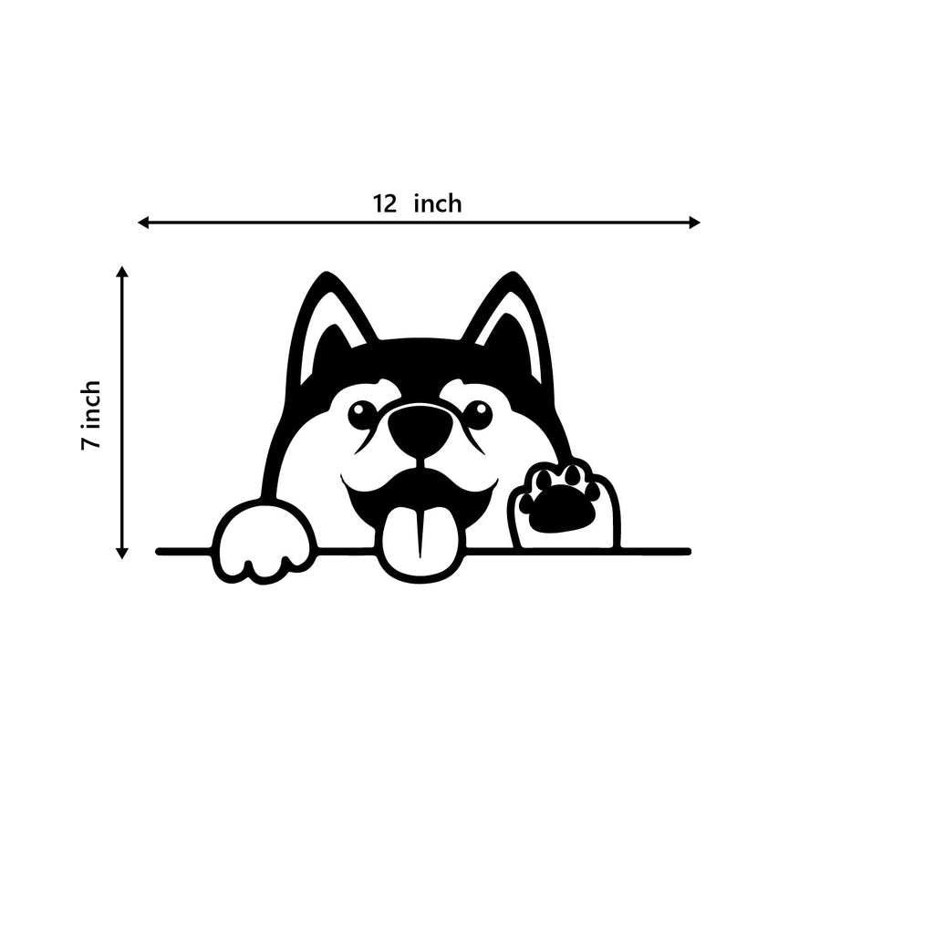 Dog Face Black Engineered Wood Wall Art Cutout, Ready To Hang Home Decor Kafalo