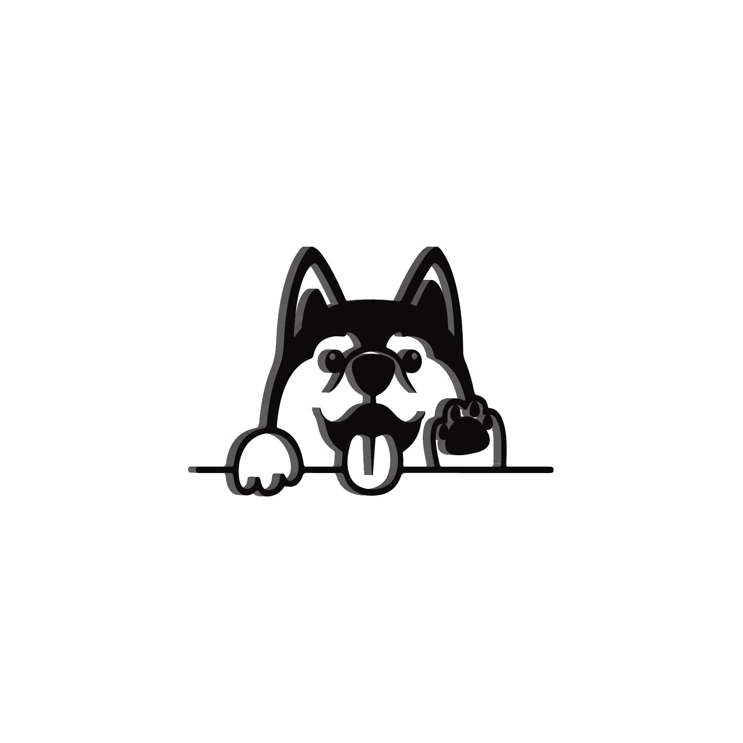 Dog Face Black Engineered Wood Wall Art Cutout, Ready To Hang Home Decor Kafalo