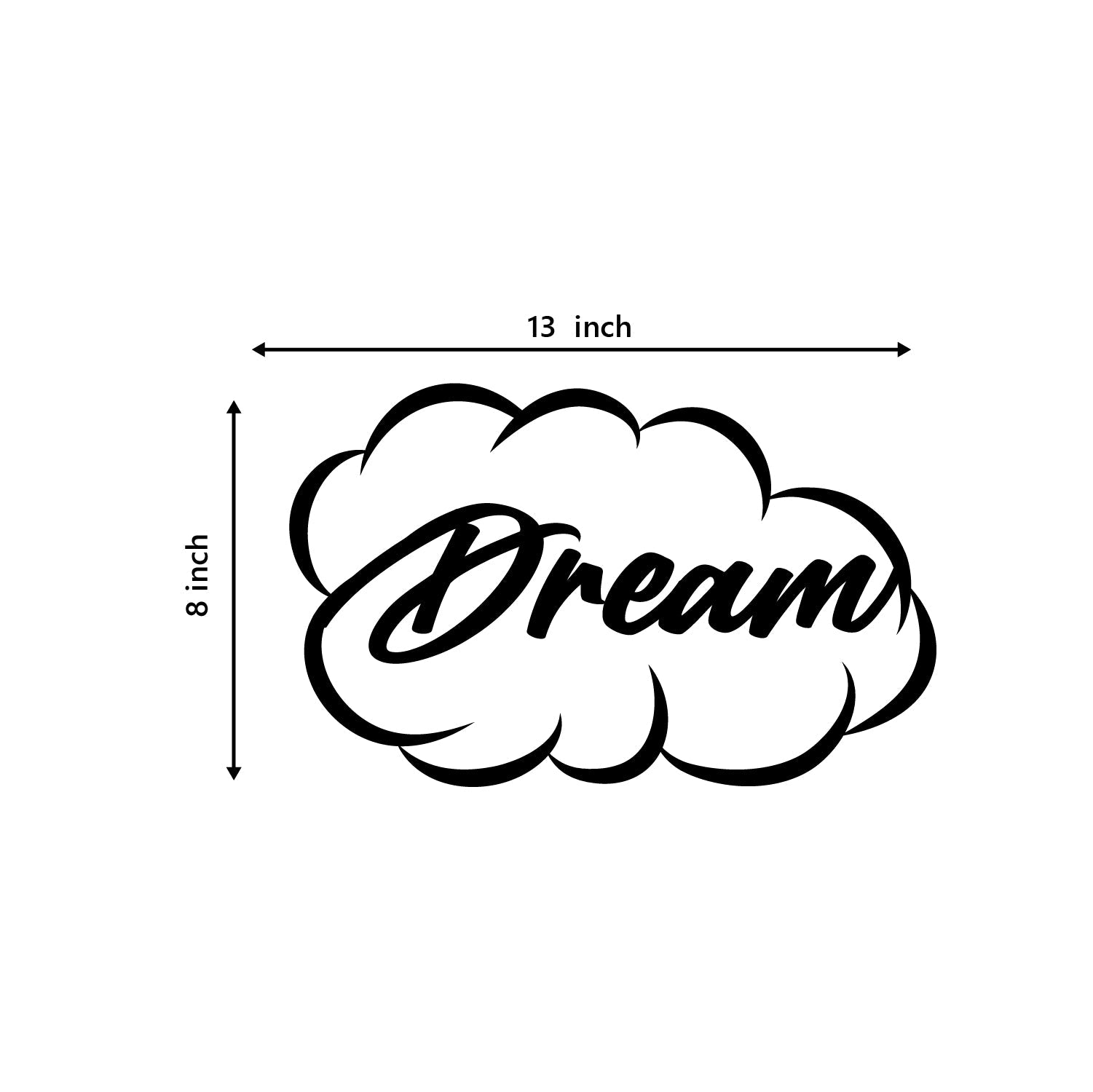 "Dream" Black Engineered Wood Wall Art Cutout, Ready to Hang Home Decor Kafalo