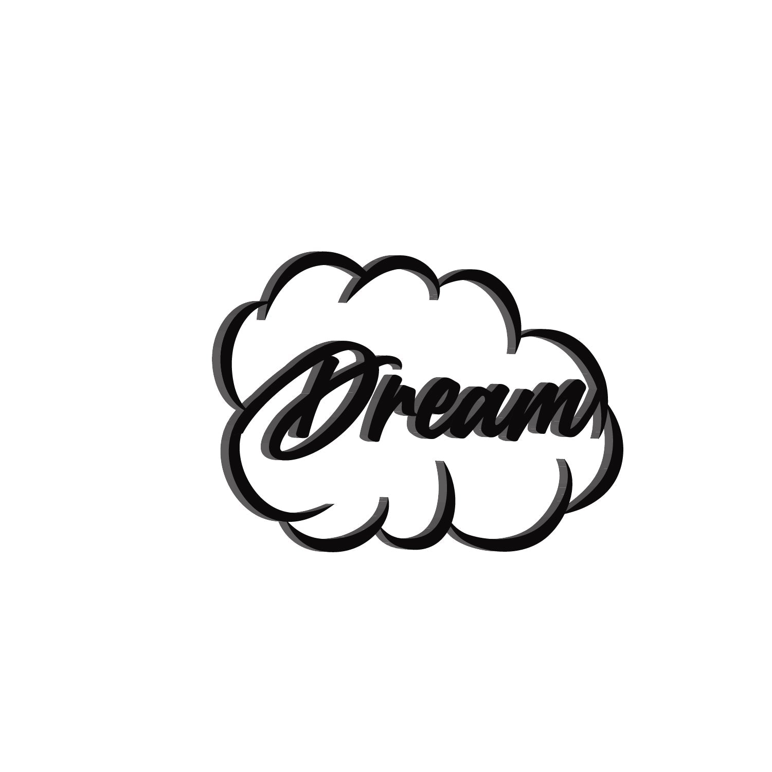 "Dream" Black Engineered Wood Wall Art Cutout, Ready to Hang Home Decor Kafalo