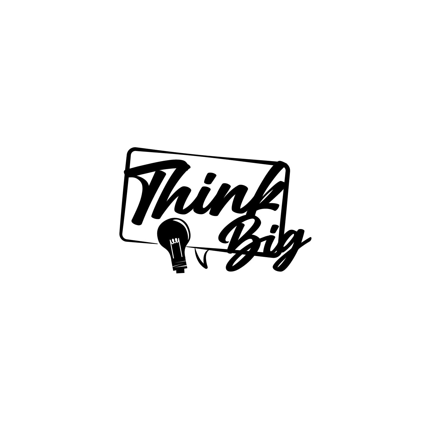 "Think Big" Black Engineered Wood Wall Art Cutout, Ready to Hang Home Decor Kafalo
