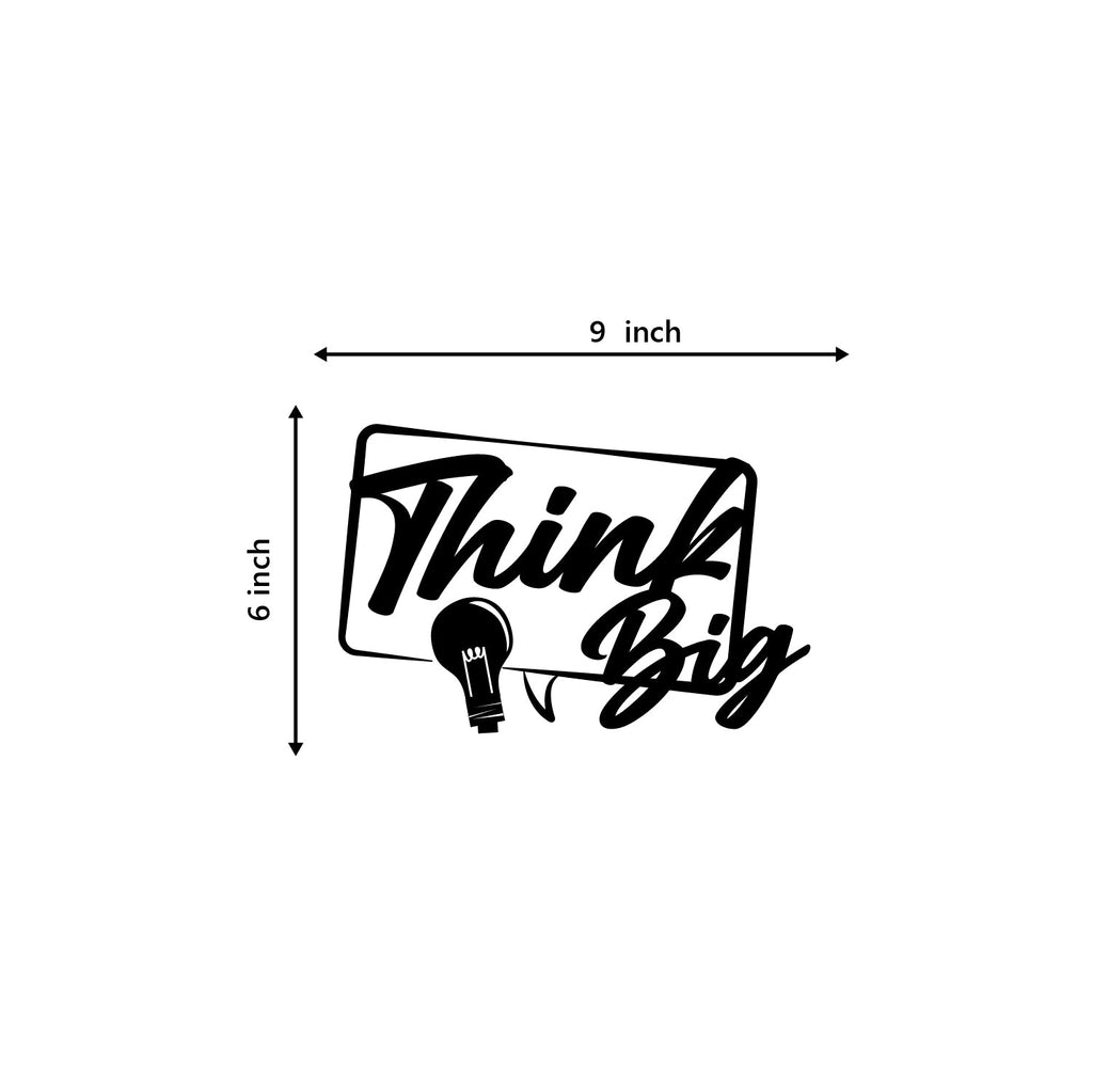 "Think Big" Black Engineered Wood Wall Art Cutout, Ready to Hang Home Decor Kafalo