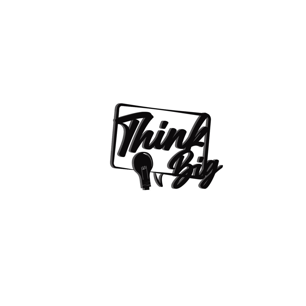 "Think Big" Black Engineered Wood Wall Art Cutout, Ready to Hang Home Decor Kafalo