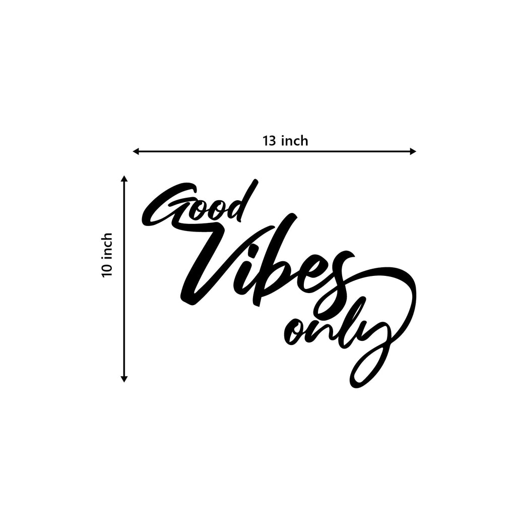 "Good Vibes Only" Black MDF Engineered Wooden Wall Art/Hanging Cutout for Home Decor Kafalo