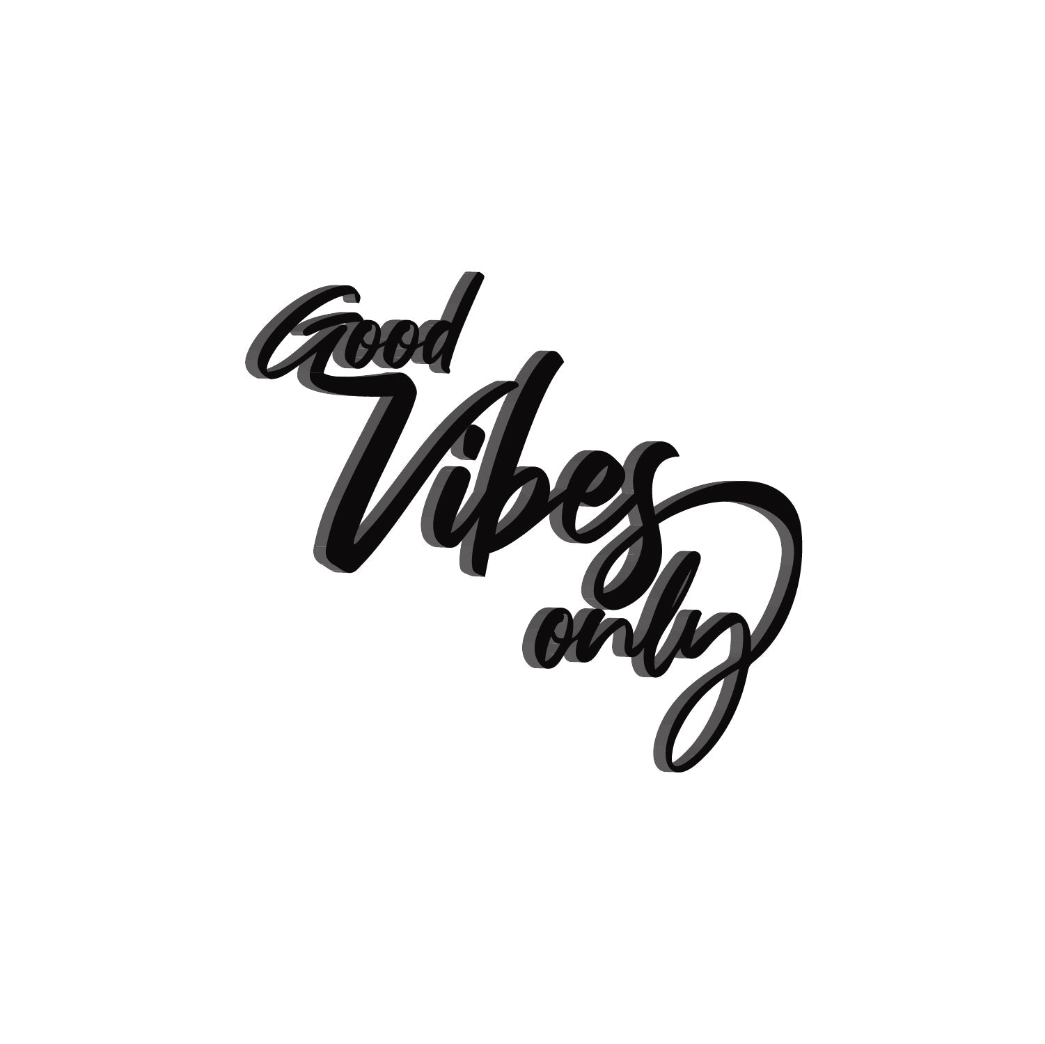 "Good Vibes Only" Black MDF Engineered Wooden Wall Art/Hanging Cutout for Home Decor Kafalo