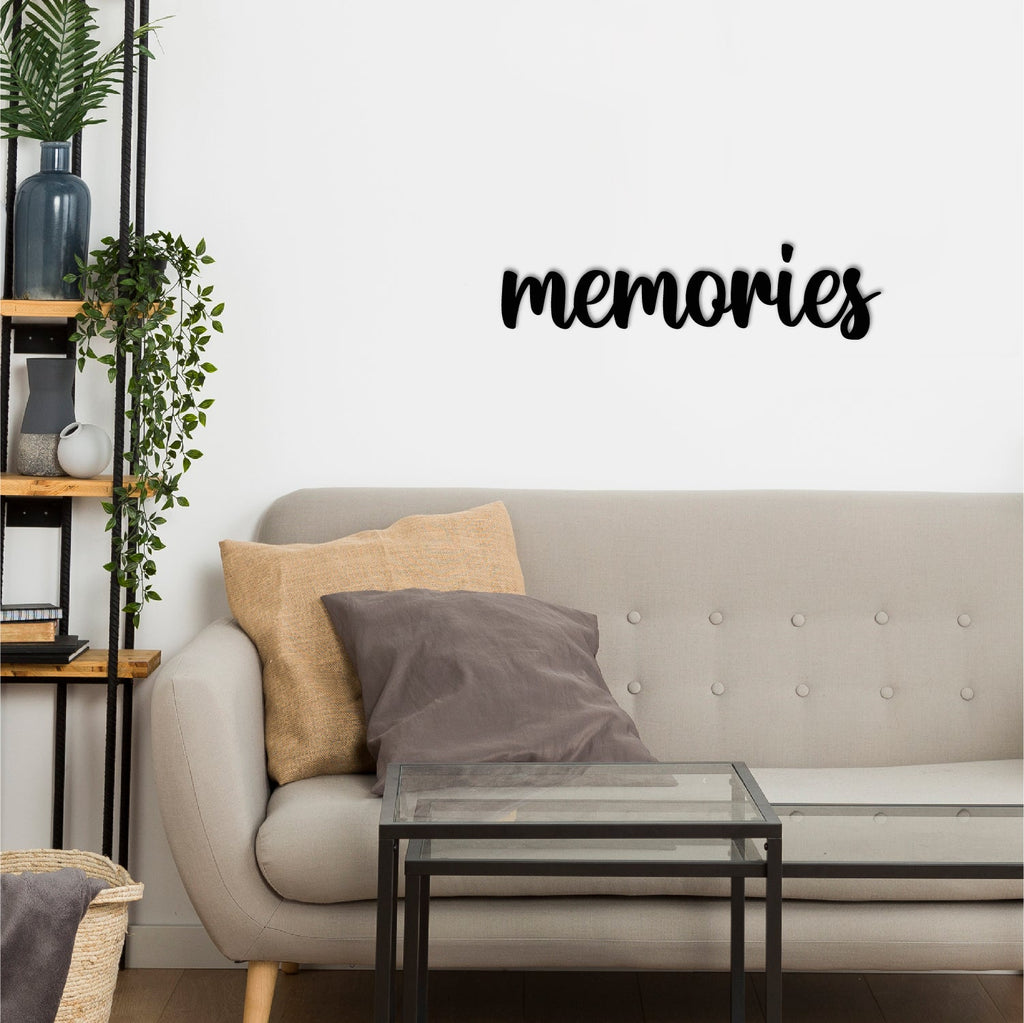 Memories Black Engineered Wood Wall Art Cutout, Ready To Hang Home Decor Kafalo