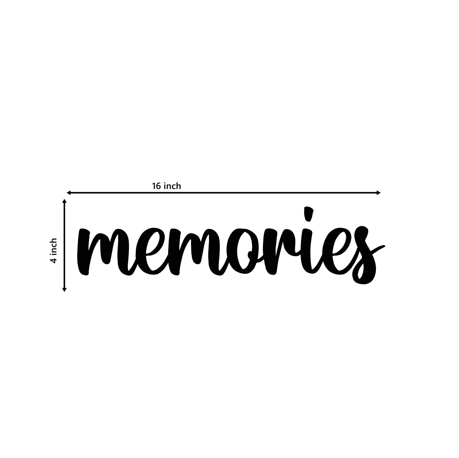 Memories Black Engineered Wood Wall Art Cutout, Ready To Hang Home Decor Kafalo