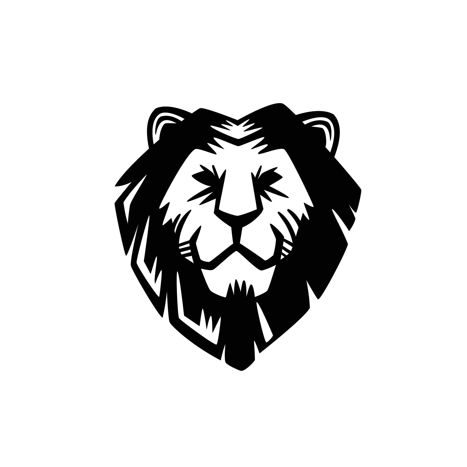 Lion Face Black Engineered Wood Wall Art Cutout, Ready To Hang Home Decor Kafalo