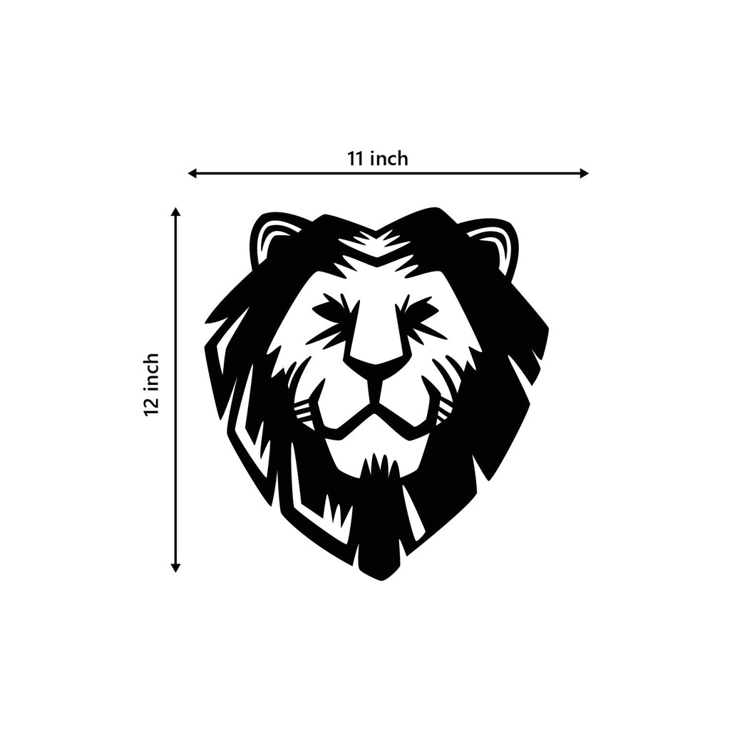 Lion Face Black Engineered Wood Wall Art Cutout, Ready To Hang Home Decor Kafalo