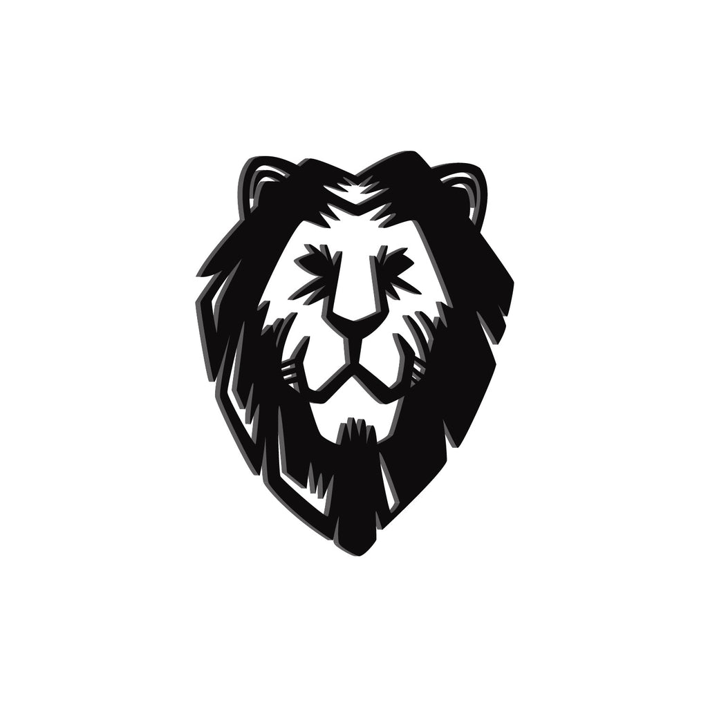 Lion Face Black Engineered Wood Wall Art Cutout, Ready To Hang Home Decor Kafalo