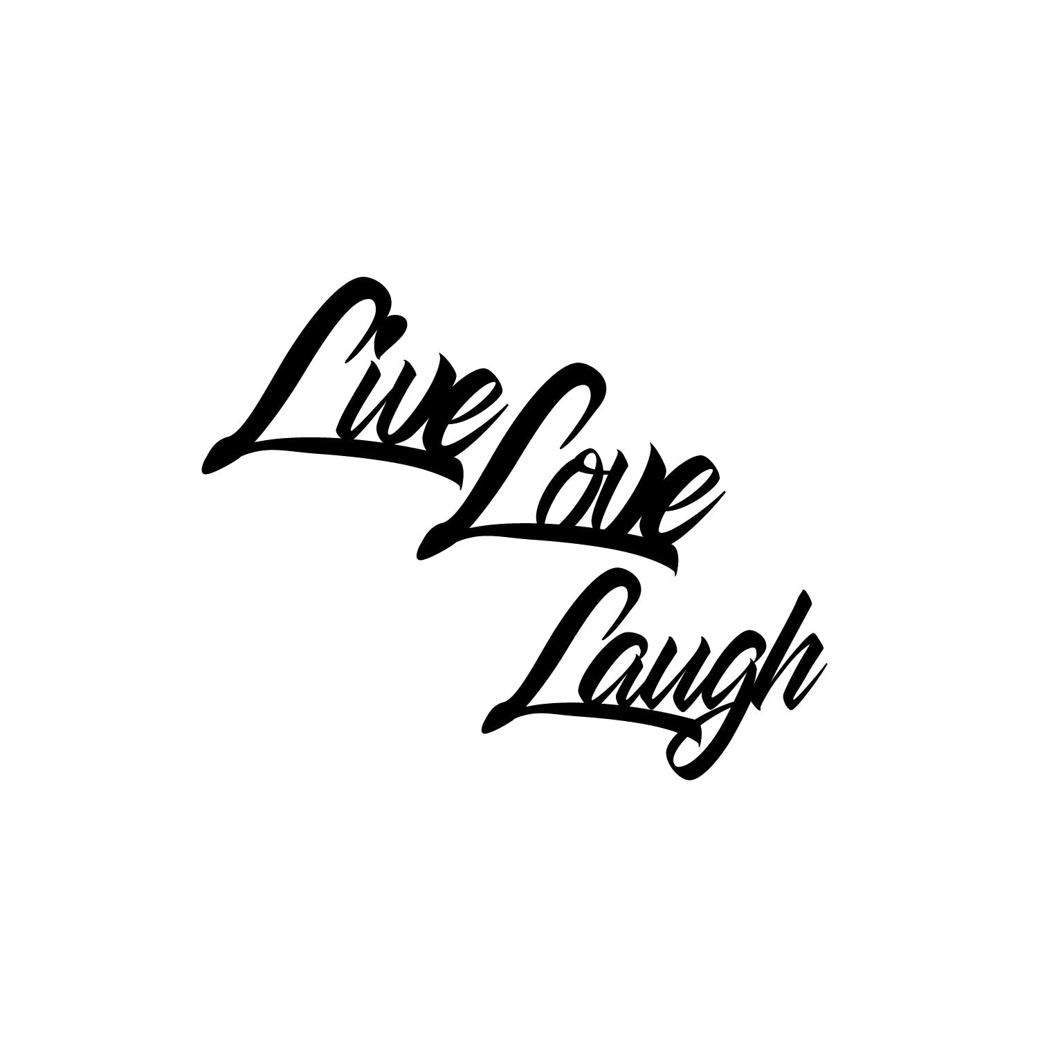 "Live Love Laugh" Black MDF Engineered Wooden Wall Art/Hanging Cutout for Home Decor Kafalo