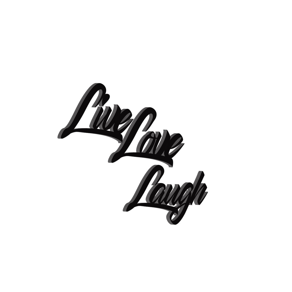 "Live Love Laugh" Black MDF Engineered Wooden Wall Art/Hanging Cutout for Home Decor Kafalo