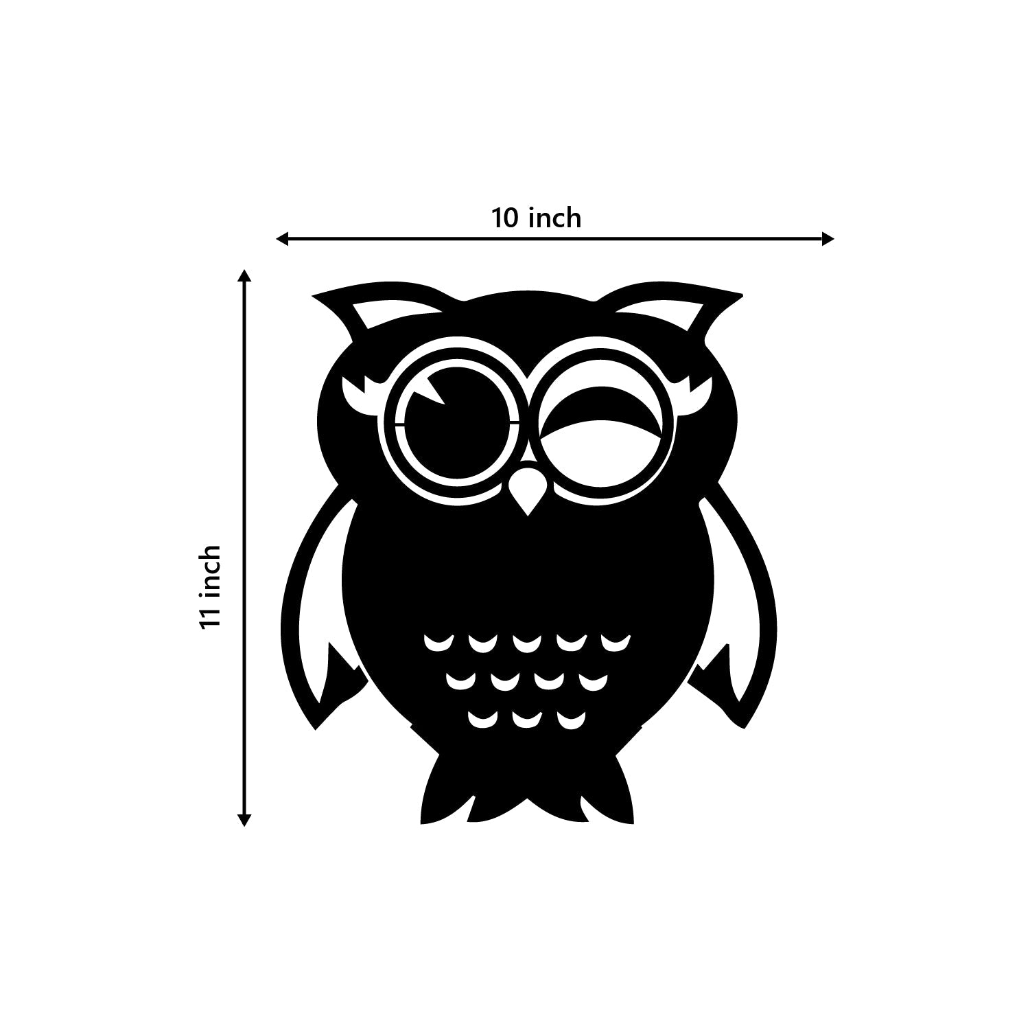 "Owl" Black Engineered Wood Wall Art Cutout, Ready to Hang Home Decor Kafalo