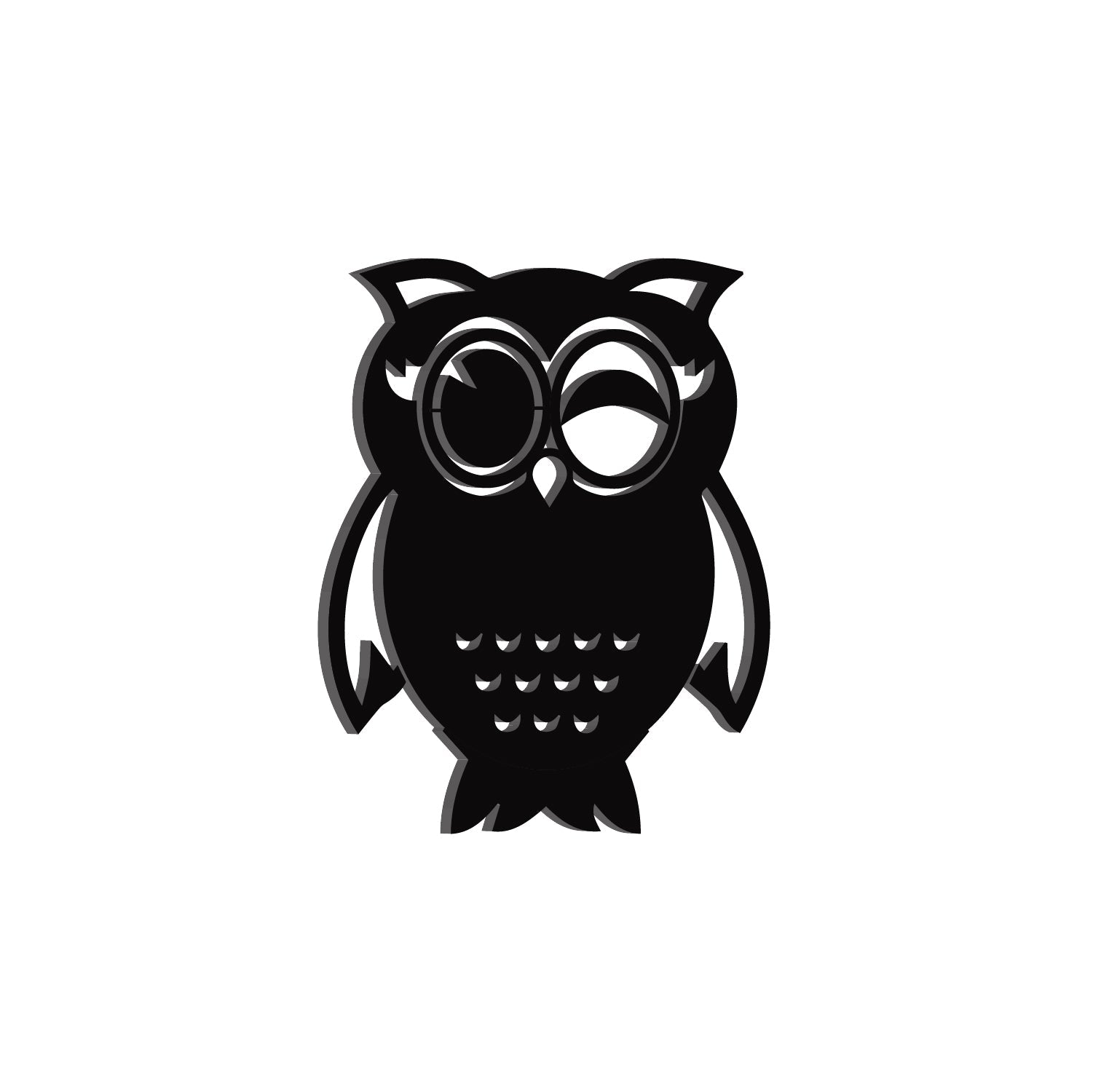 "Owl" Black Engineered Wood Wall Art Cutout, Ready to Hang Home Decor Kafalo
