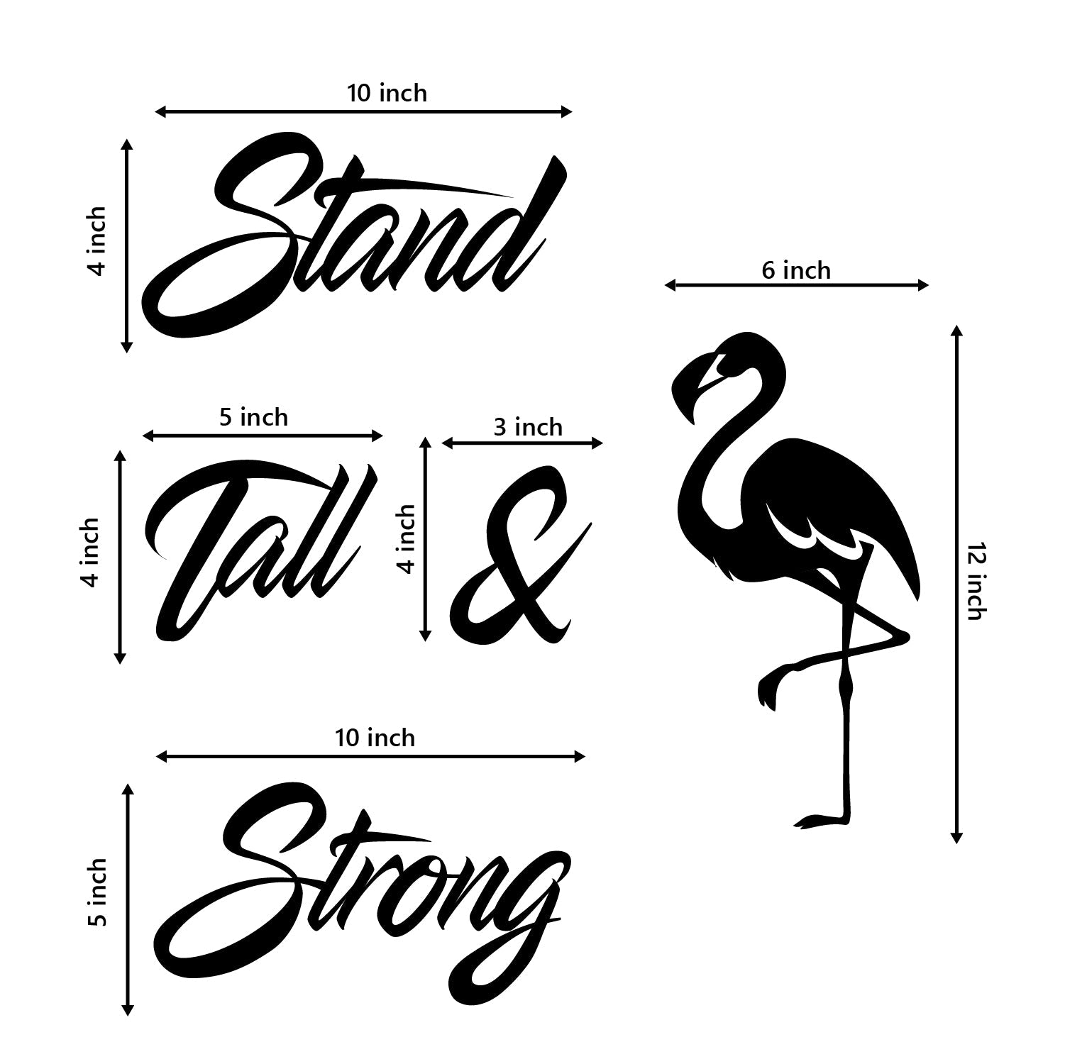 Stand Tall & Strong With A Flamingo Bird Black Engineered Wood Wall Art Cutout, Ready To Hang Home Decor Kafalo