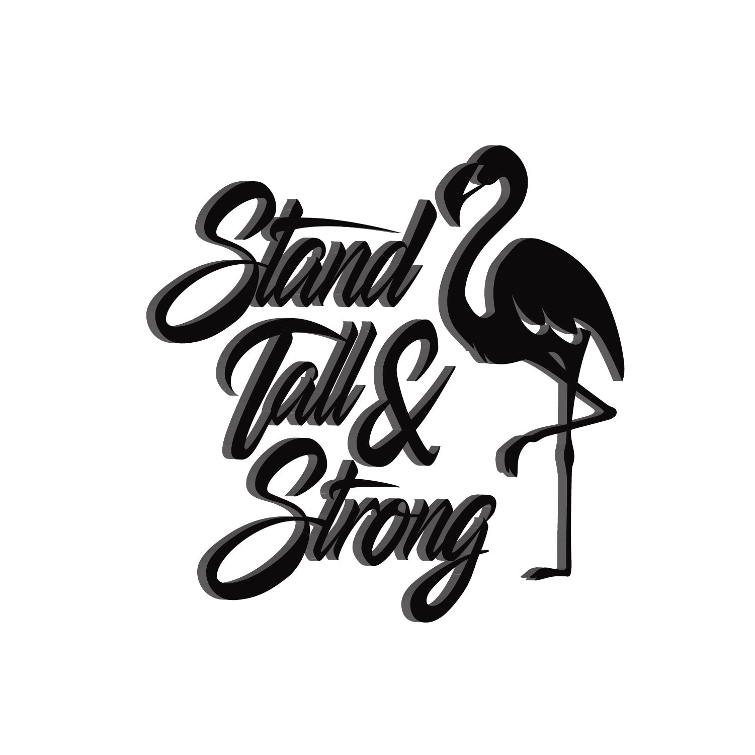 Stand Tall & Strong With A Flamingo Bird Black Engineered Wood Wall Art Cutout, Ready To Hang Home Decor Kafalo