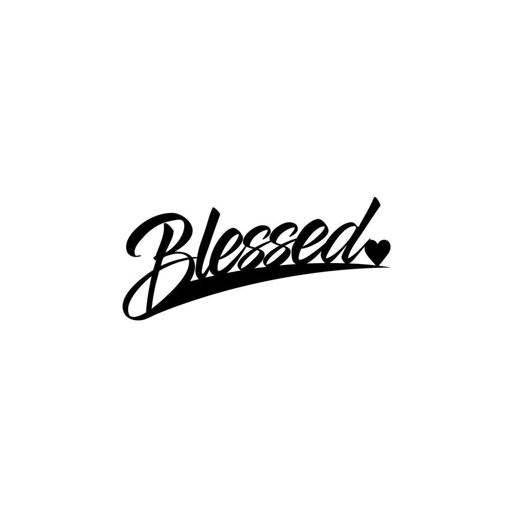 Blessed Black Engineered Wood Wall Art Cutout, Ready To Hang Home Decor Kafalo