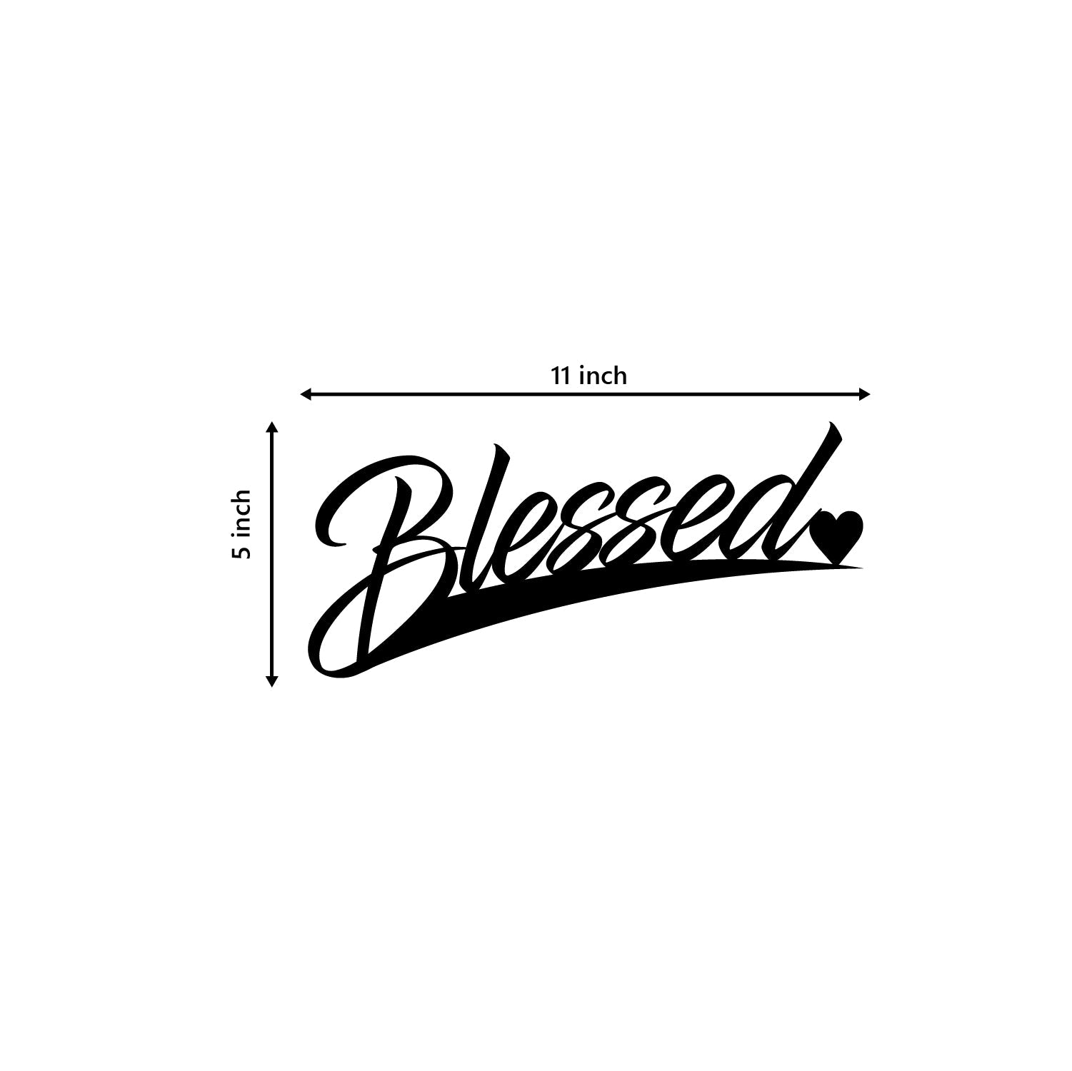 Blessed Black Engineered Wood Wall Art Cutout, Ready To Hang Home Decor Kafalo