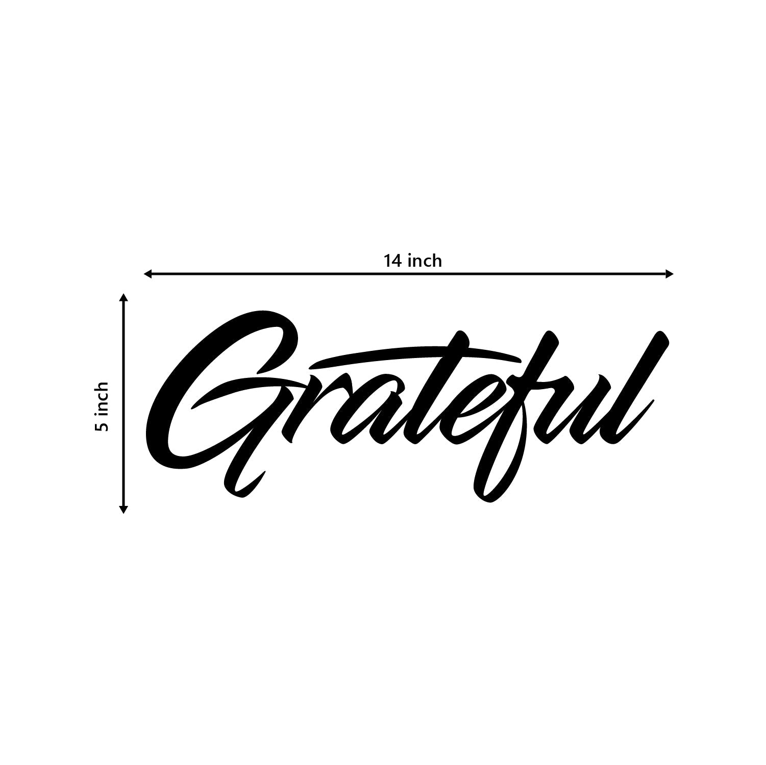 Grateful Black Engineered Wood Wall Art Cutout, Ready To Hang Home Decor Kafalo
