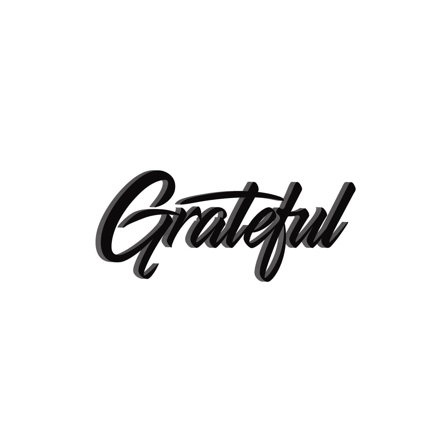 Grateful Black Engineered Wood Wall Art Cutout, Ready To Hang Home Decor Kafalo