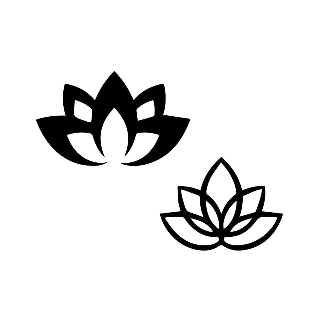2 Lotus Black Engineered Wood Wall Art Cutout, Ready To Hang Home Decor Kafalo