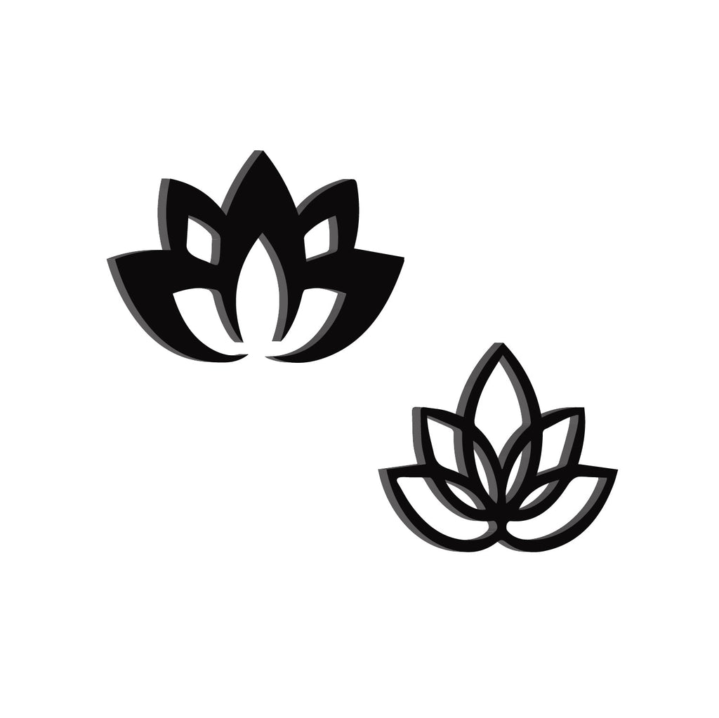 2 Lotus Black Engineered Wood Wall Art Cutout, Ready To Hang Home Decor Kafalo