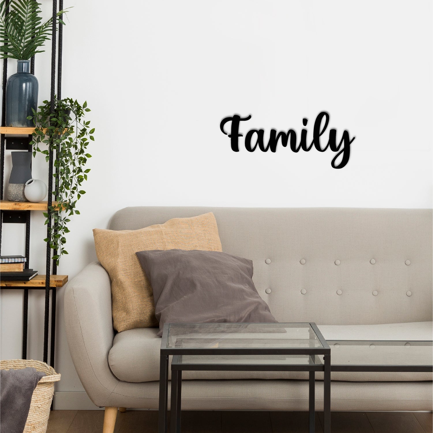 Family Black Engineered Wood Wall Art Cutout, Ready To Hang Home Decor Kafalo