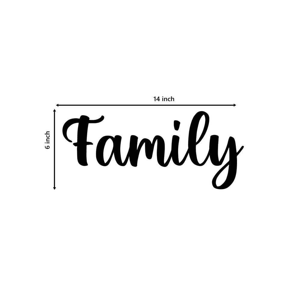 Family Black Engineered Wood Wall Art Cutout, Ready To Hang Home Decor Kafalo
