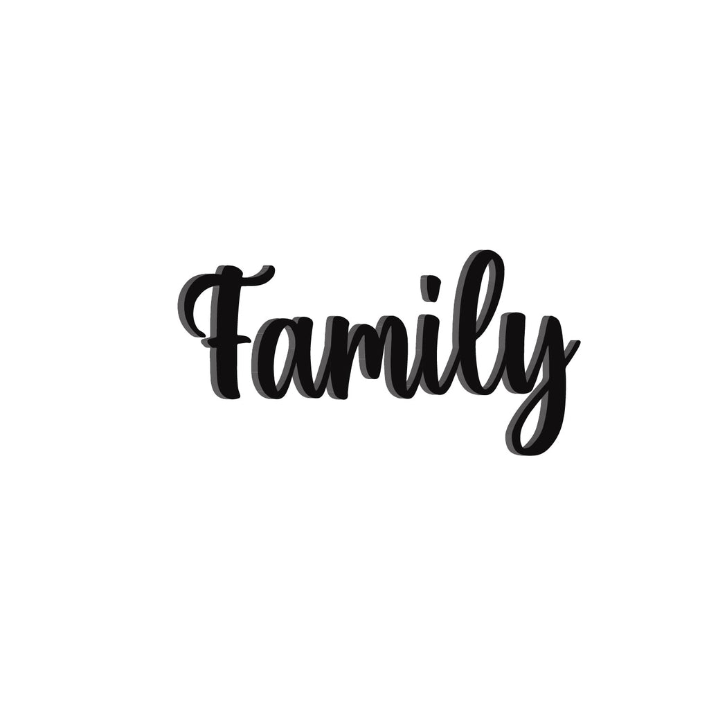 Family Black Engineered Wood Wall Art Cutout, Ready To Hang Home Decor Kafalo