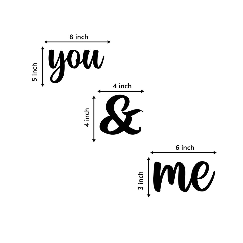 "You & Me" Black Engineered Wood Wall Art Cutout, Ready to Hang Home Decor Kafalo