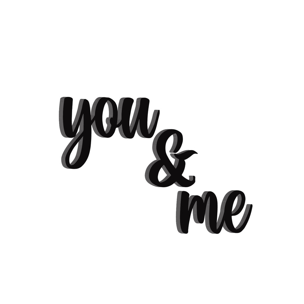 "You & Me" Black Engineered Wood Wall Art Cutout, Ready to Hang Home Decor Kafalo
