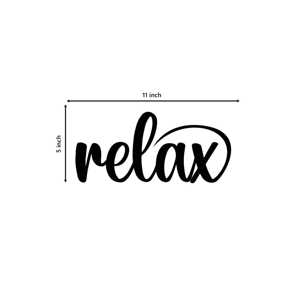 "Relax" Black Engineered Wood Wall Art Cutout, Ready to Hang Home Decor Kafalo