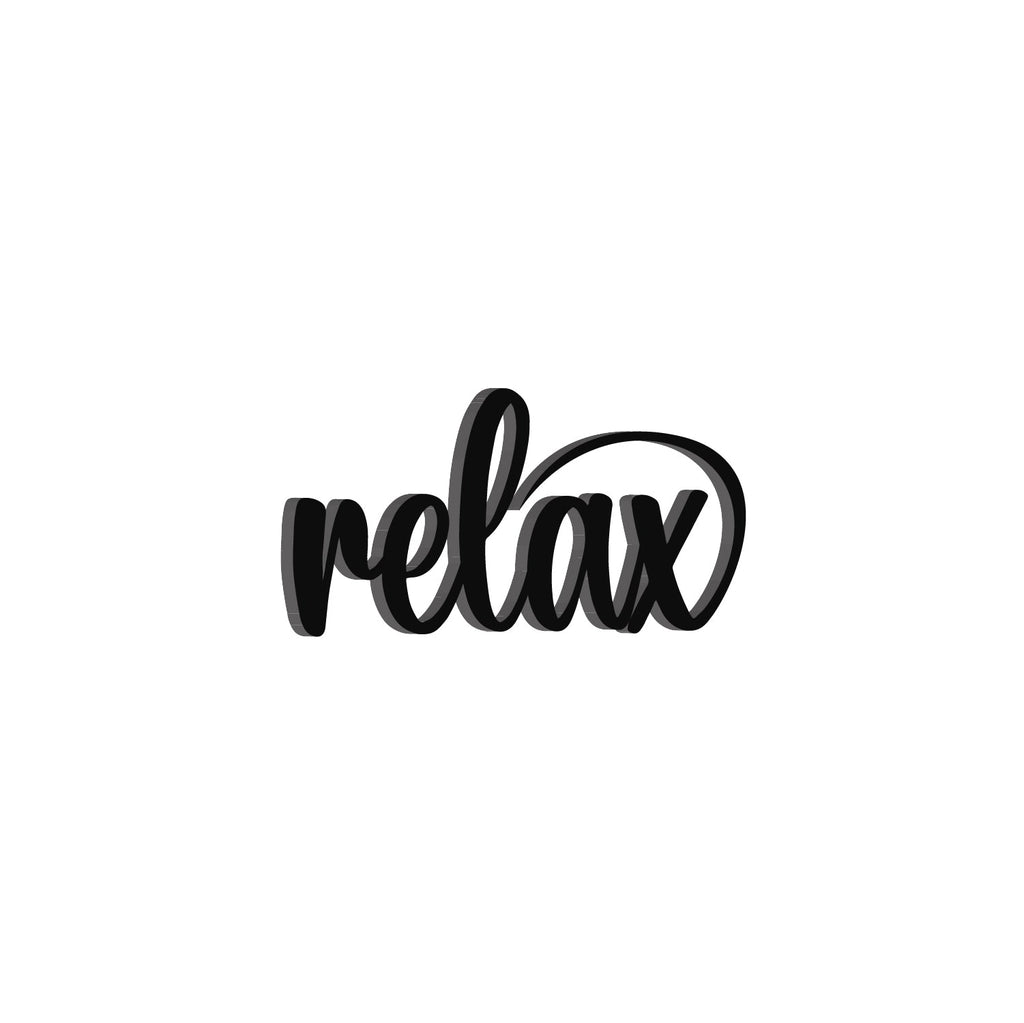 "Relax" Black Engineered Wood Wall Art Cutout, Ready to Hang Home Decor Kafalo
